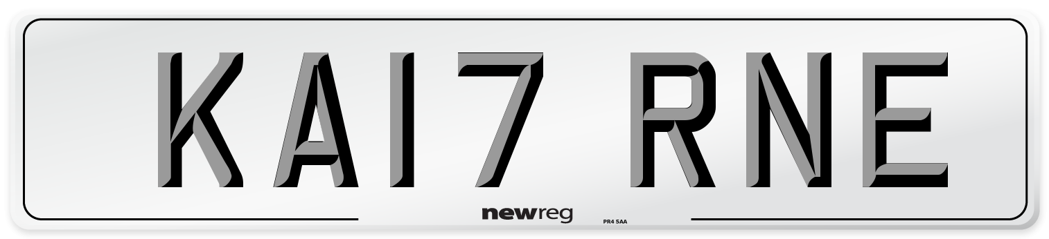 KA17 RNE Number Plate from New Reg